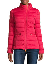 Save The Duck Asymmetric Zip Puffer Jacket Tango Red