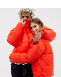 Collusion Unisex Puffer Jacket In Red