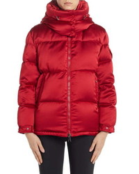 Moncler Wil Hooded Quilted Down Satin Puffer Jacket