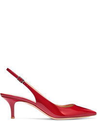 Gianvito Rossi 55 Patent Leather Slingback Pumps Red