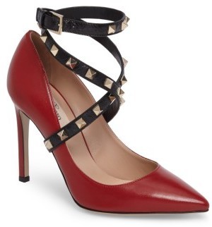 valentino rockstud red shoes