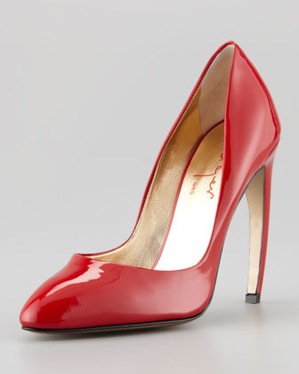 Walter Steiger Bowed Heel Patent Leather Pump Red | Where to buy & how ...