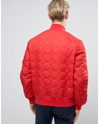 Converse Quilted Bomber Jacket In Red 10003390 A02
