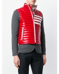 Thom Browne 4 Bar Stripe Quilted Down Fill Satin Finished Tech Vest