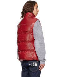 DSQUARED2 Red Quilted Down Vest