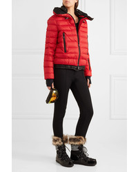 Moncler Grenoble Vonne Hooded Quilted Down Jacket Red
