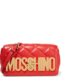 Moschino Embellished Quilted Leather Shoulder Bag