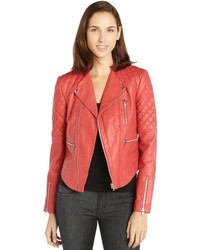 Walter Red Leather Mindy Jacket With Quilted Detailing