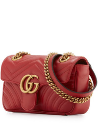 Gucci Gg Marmont Matelass Mini Bag Red