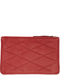 Lanvin Red Leather Quilted Sugar Pouch
