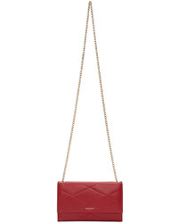 Lanvin Red Quilted Chain Sugar Clutch