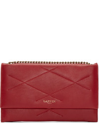 Lanvin Red Quilted Chain Sugar Clutch