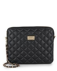 St. John Quilted Leather Convertible Clutch