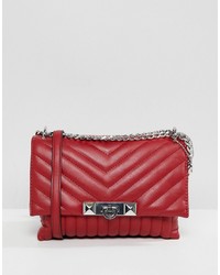 Aldo Abilanel Red Quilted Cross Body Bag With Studding