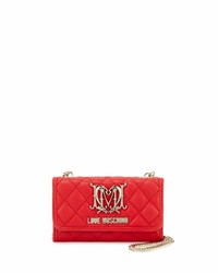 Love Moschino Faux Leather Iphone 5 Crossbody Bag Red