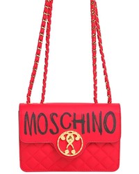 Moschino Logo Quilted Leather Shoulder Bag