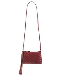 Omg Chevron Quilt Faux Leather Crossbody Bag Red