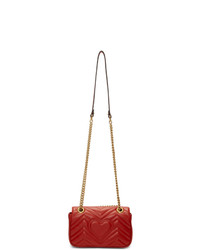 Gucci Red Mini Gg Marmont 20 Shoulder Bag