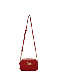 Gucci Red Small Gg Marmont Camera Bag