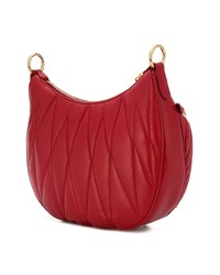 Miu Miu Red White Quilted Leather Shoulder Bag