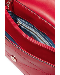 Lanvin Sugar Mini Quilted Leather Shoulder Bag Crimson