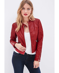 Forever 21 Contemporary Quilted Faux Leather Jacket