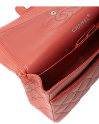 Chanel Light Red Quilted Caviar Classic Flap Medium