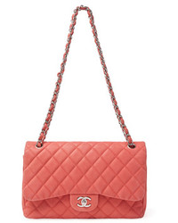 Chanel Red Quilted Caviar Classic Flap Jumbo