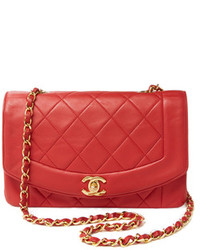 Chanel Red Quilted Lambskin Border Flap Small