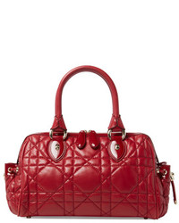 Christian Dior Red Cannage Quilted Lambskin Tote