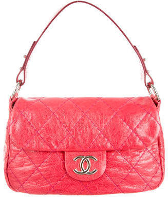 Chanel Red Quilted Glazed Leather On-the-Road Tote Bag