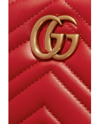 Gucci Gg Marmont Quilted Leather Tote Red