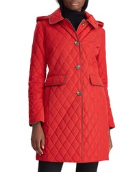 Red Quilted Puffer Coat