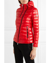 Moncler Hooded Quilted Glossed Shell Down Jacket