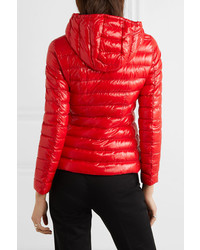 Moncler Hooded Quilted Glossed Shell Down Jacket