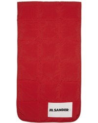 Jil Sander Red Quilted Down Scarf