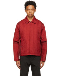 Red Quilted Shirt Jacket