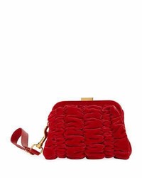 Red Quilted Velvet Clutch