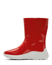 Miu Miu Red Patent Rain Boots