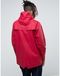 Rains Short Waterproof Jacket In Scarlet