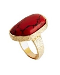 Asos Nugget Semi Precious Ring Red