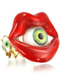 Bernard Delettrez Bronze Mouth Ring With Eye
