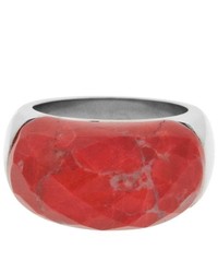 Body Candy Inox Jewelry Red Howlite 316l Stainless Steel Ring