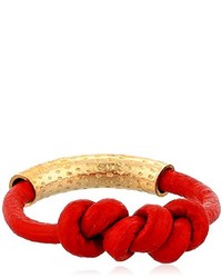 By Boe Red Leather Knot Ring Size 75