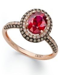 EFFY Collection Red Velvet By Effy Ruby Oval Ring In 14k Rose Gold