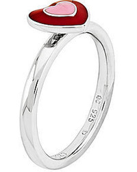 jcpenney Fine Jewelry Personally Stackable Red Enamel Heart Ring