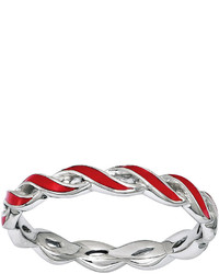 jcpenney Fine Jewelry Personally Stackable Red Enamel Stackable Crossover Ring