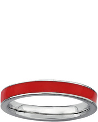 jcpenney Fine Jewelry Personally Stackable Sterling Silver Red Enamel Stackable Ring