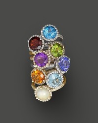 Bloomingdale's Garnet And Diamond Halo Ring In 14k White Gold 100%