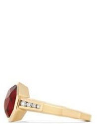 David Yurman Guilin Octagon Ring With Garnet And Diamonds In 18k Gold